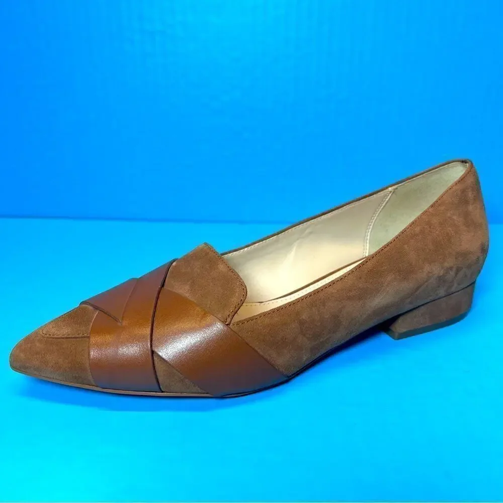 Cole Haan Womens Camila Point Skimmer Suede Leather Flats Tan Brown‎ 6B W15008